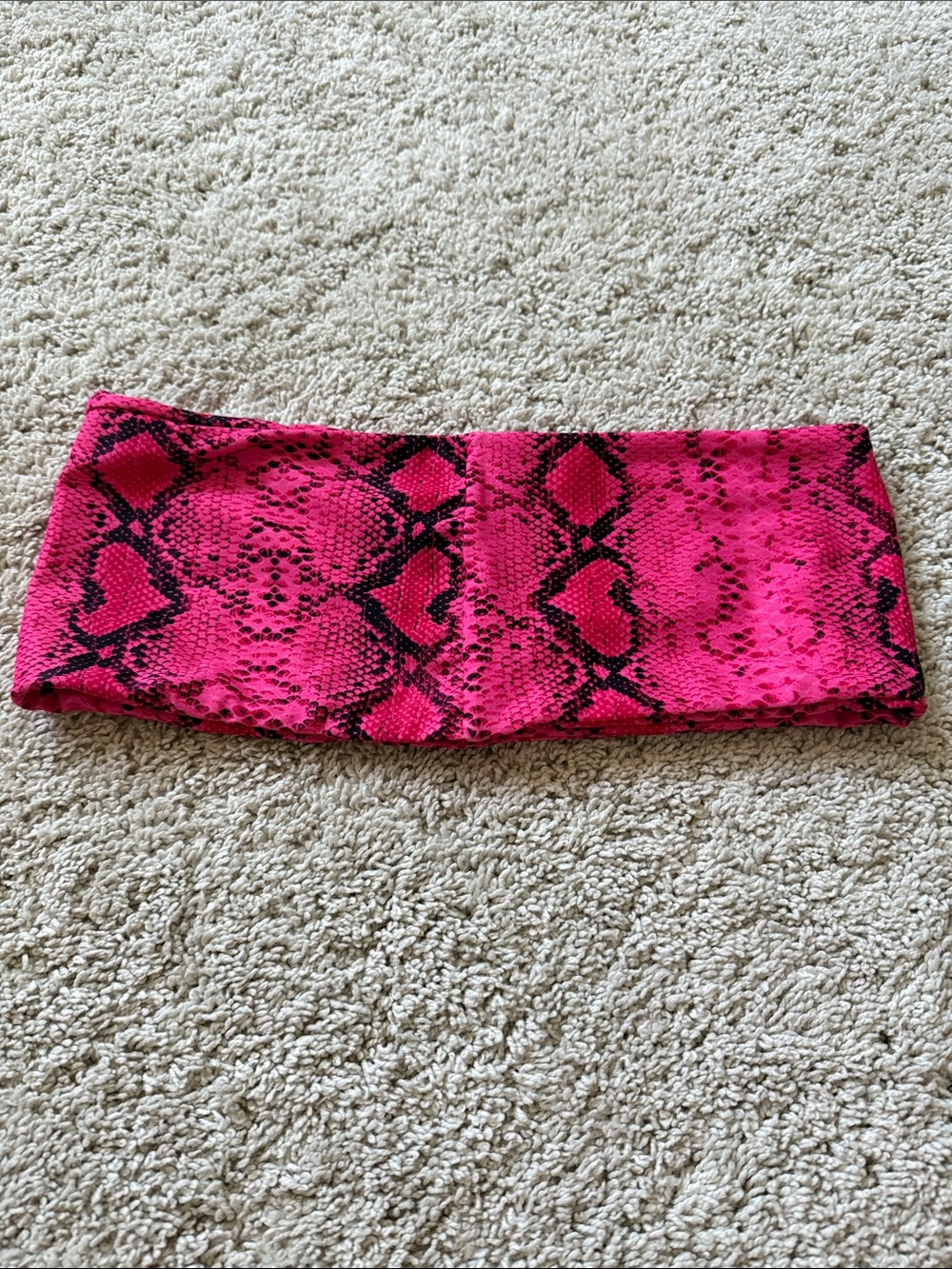 Hot Pink Snake Print Bandeau Top